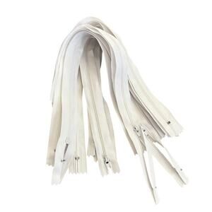 10 Pieces 15 inch White KGS Nylon Zipper for Sewing Crafting Tailoring